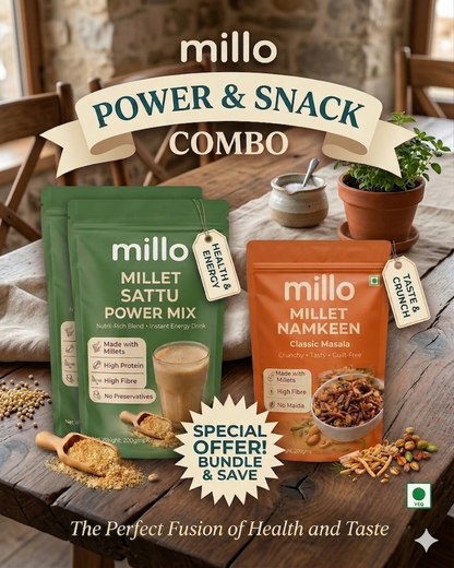 Millo Millet Sattu 500g (Pack of 2) + 1x Millet Namkeen 100g